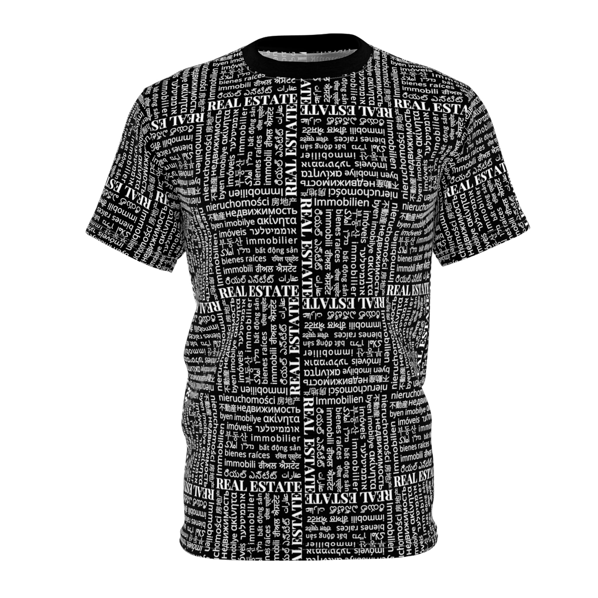 The Ultimate Real Estate Shirt! Unisex Cut & Sew Tee (AOP) Black