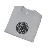 Ask Me About Real Estate Circle Unisex Softstyle T-Shirt