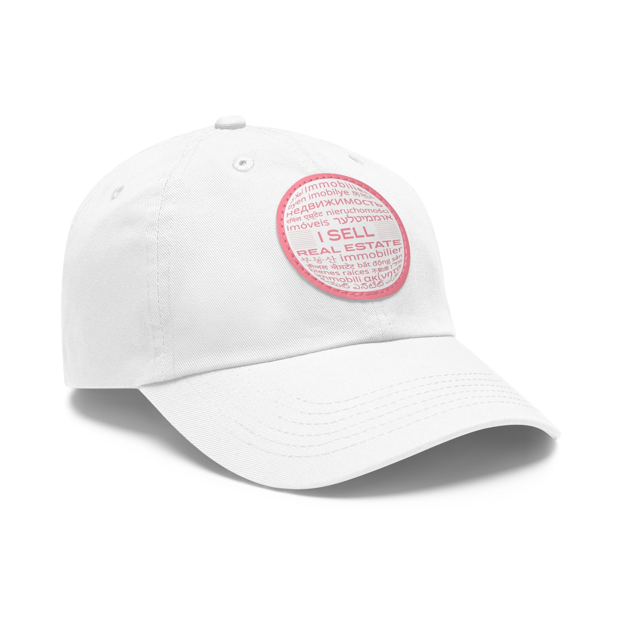I Sell Real Estate Translated Dad Hat with Leather Patch (Round)