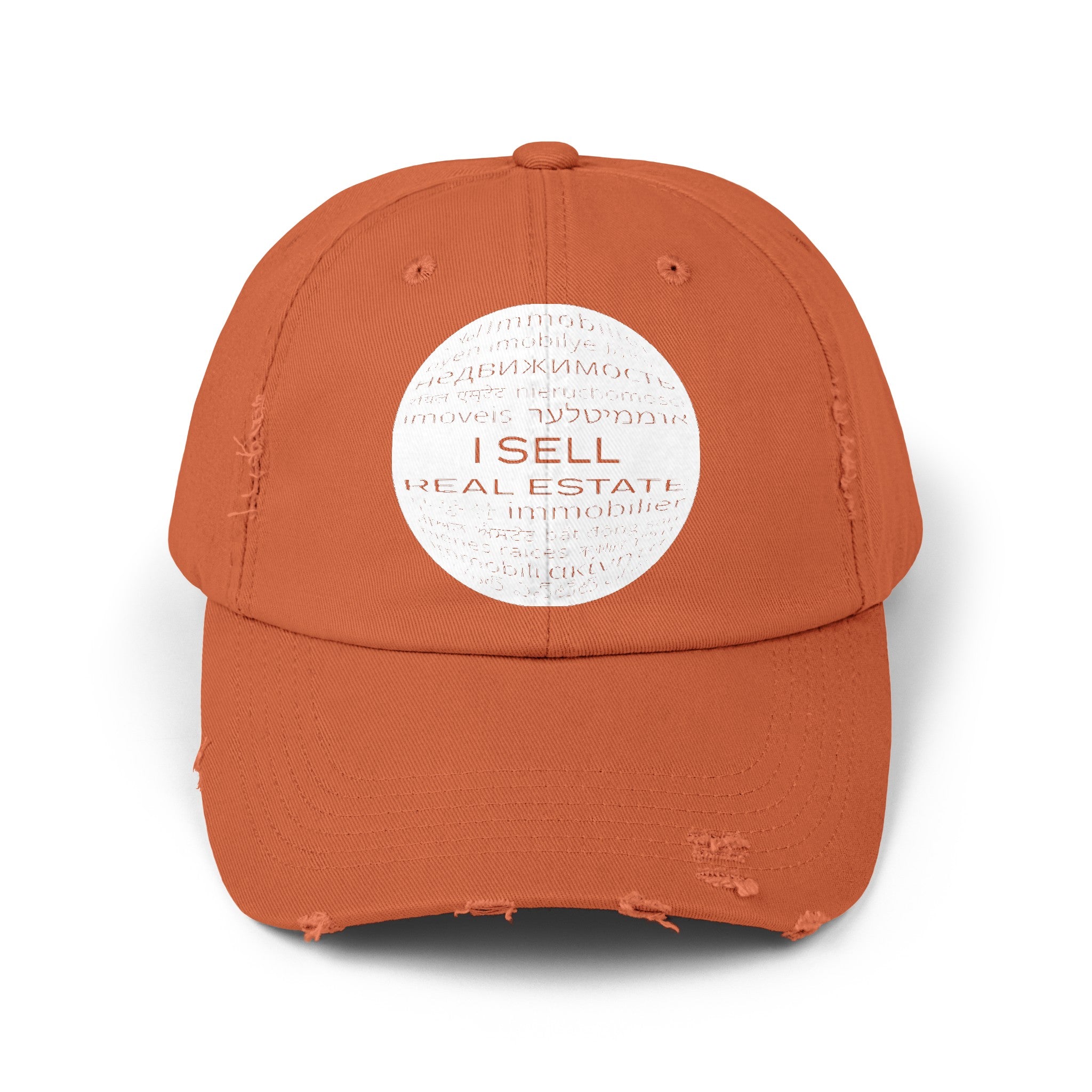 I Sell Real Estate Translated Unisex Distressed Cap