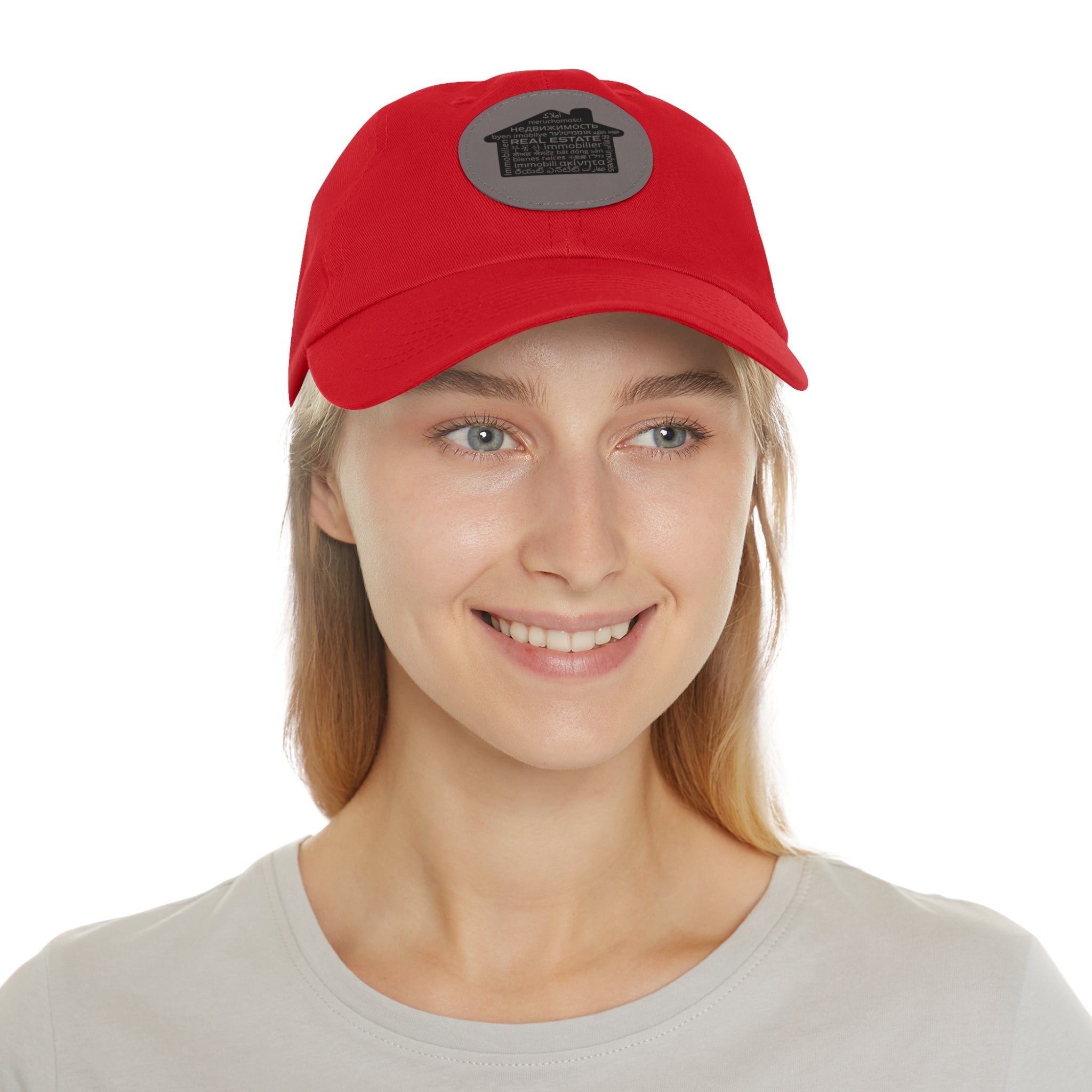 Real Estate Translated Dad Hat with Leather Patch (Round)