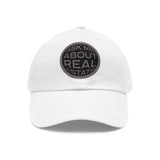 Ask Me About Real Estate Dad Hat with Leather Patch (Round)