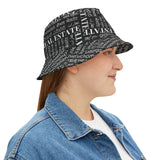 Black Real Estate Translated Bucket Hat (AOP)