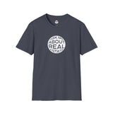 Ask Me About Real Estate Circle Dark Style Unisex Softstyle T-Shirt