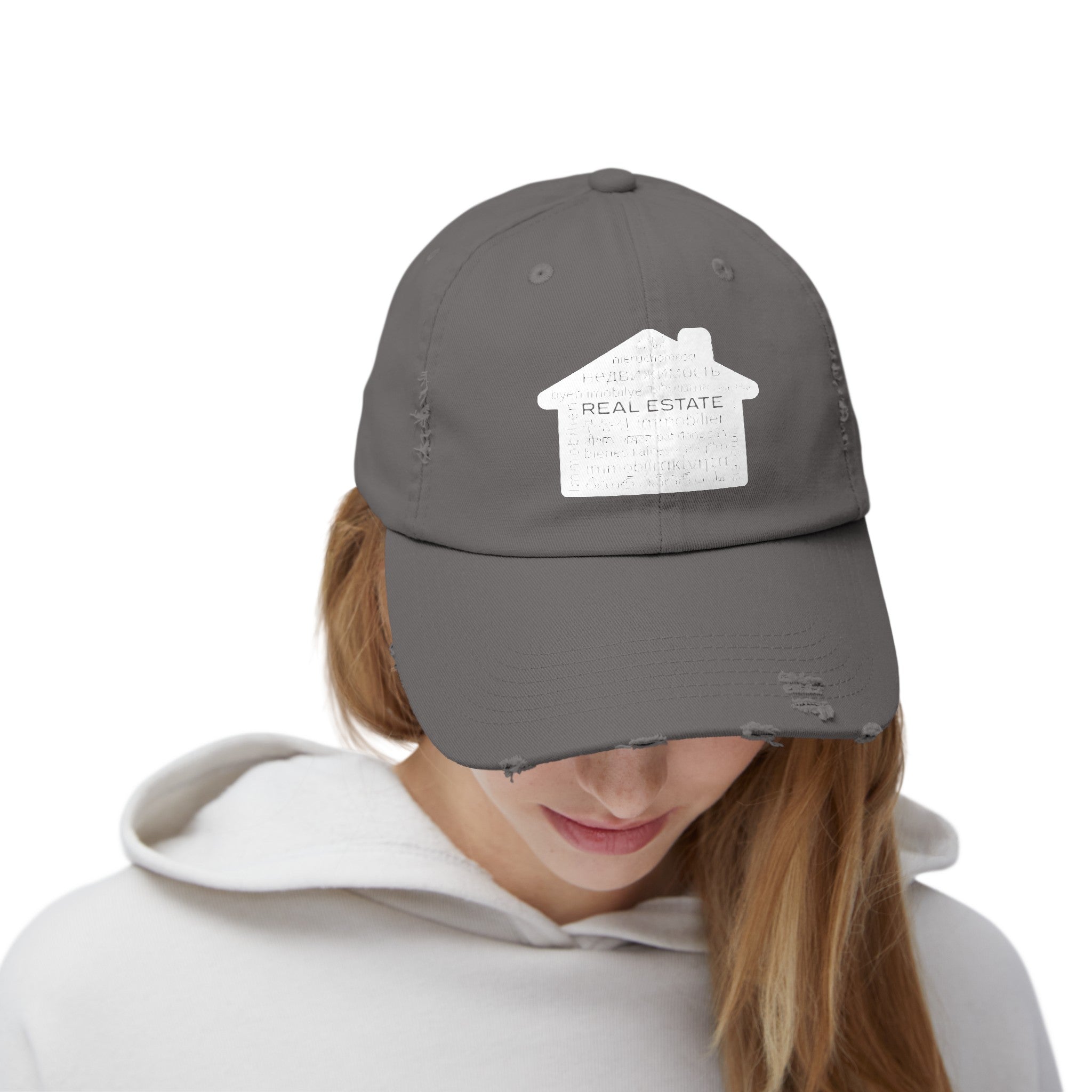 Real Estate Translated Unisex Distressed Cap