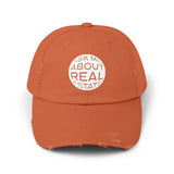 Ask Me About Real Estate Unisex Distressed Cap