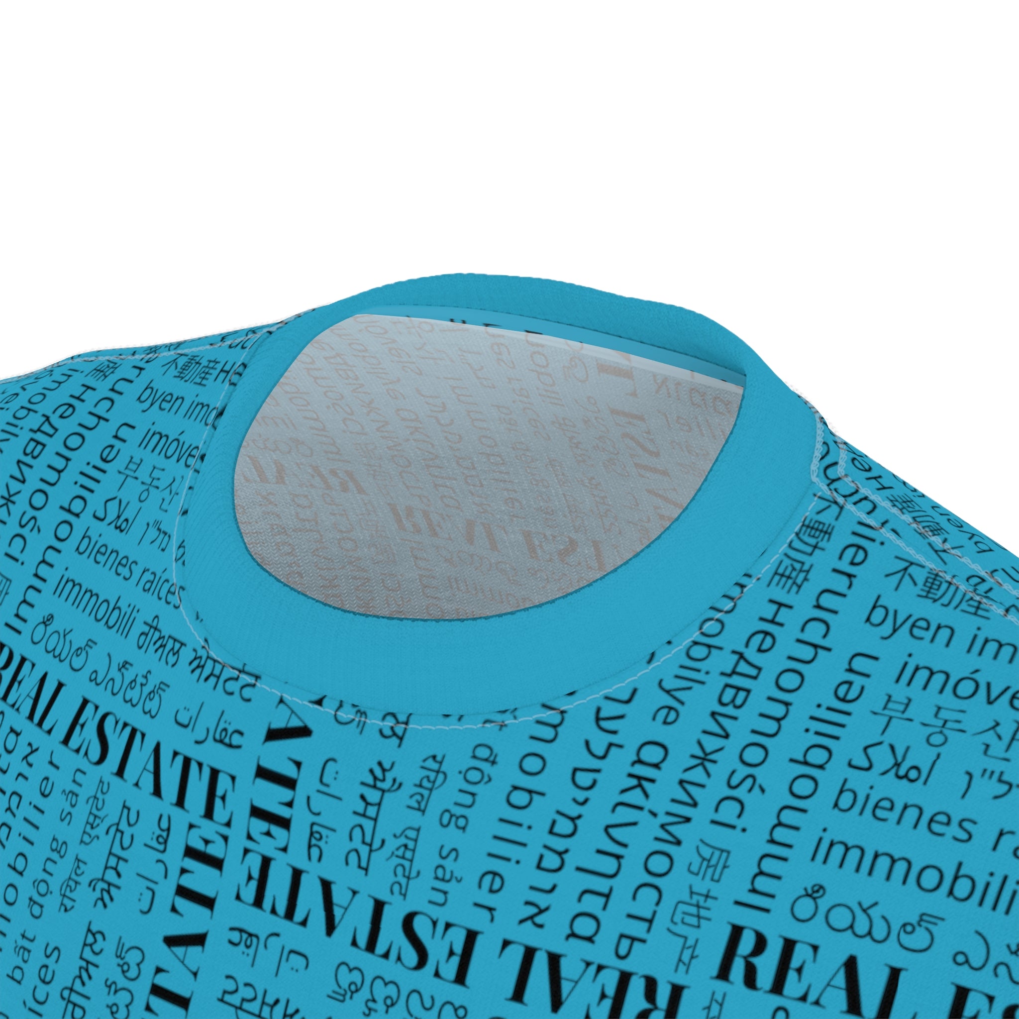 The Ultimate Real Estate Shirt! Unisex Cut & Sew Tee (AOP) Turquoise