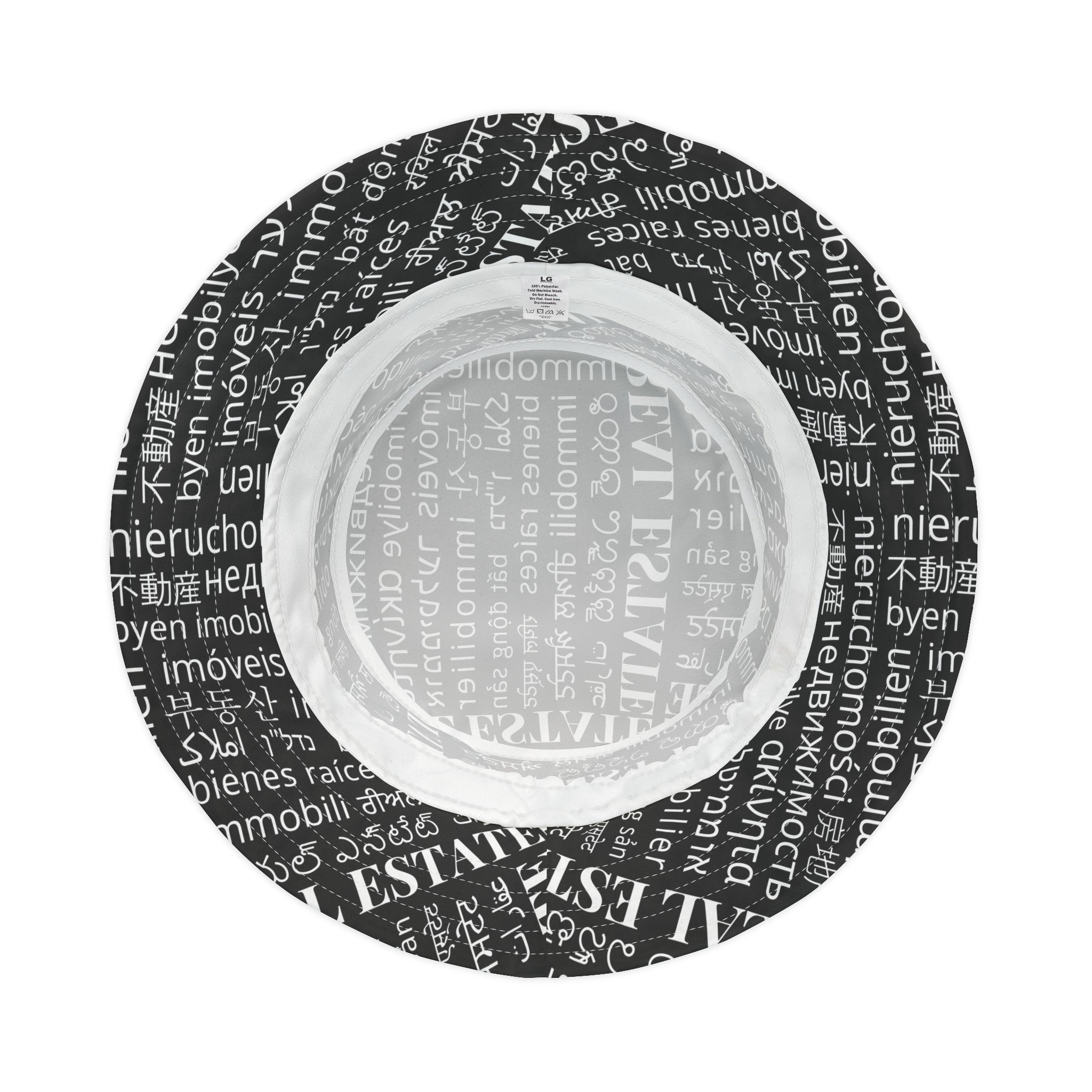 Black Real Estate Translated Bucket Hat (AOP)