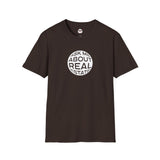 Ask Me About Real Estate Circle Dark Style Unisex Softstyle T-Shirt