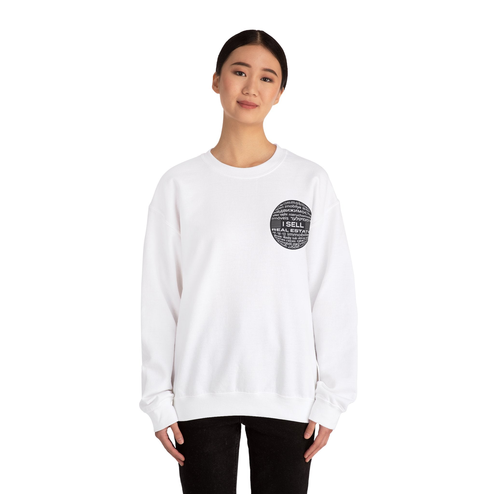 I SELL REAL ESTATE translated Unisex Heavy Blend™ Crewneck Sweatshirt