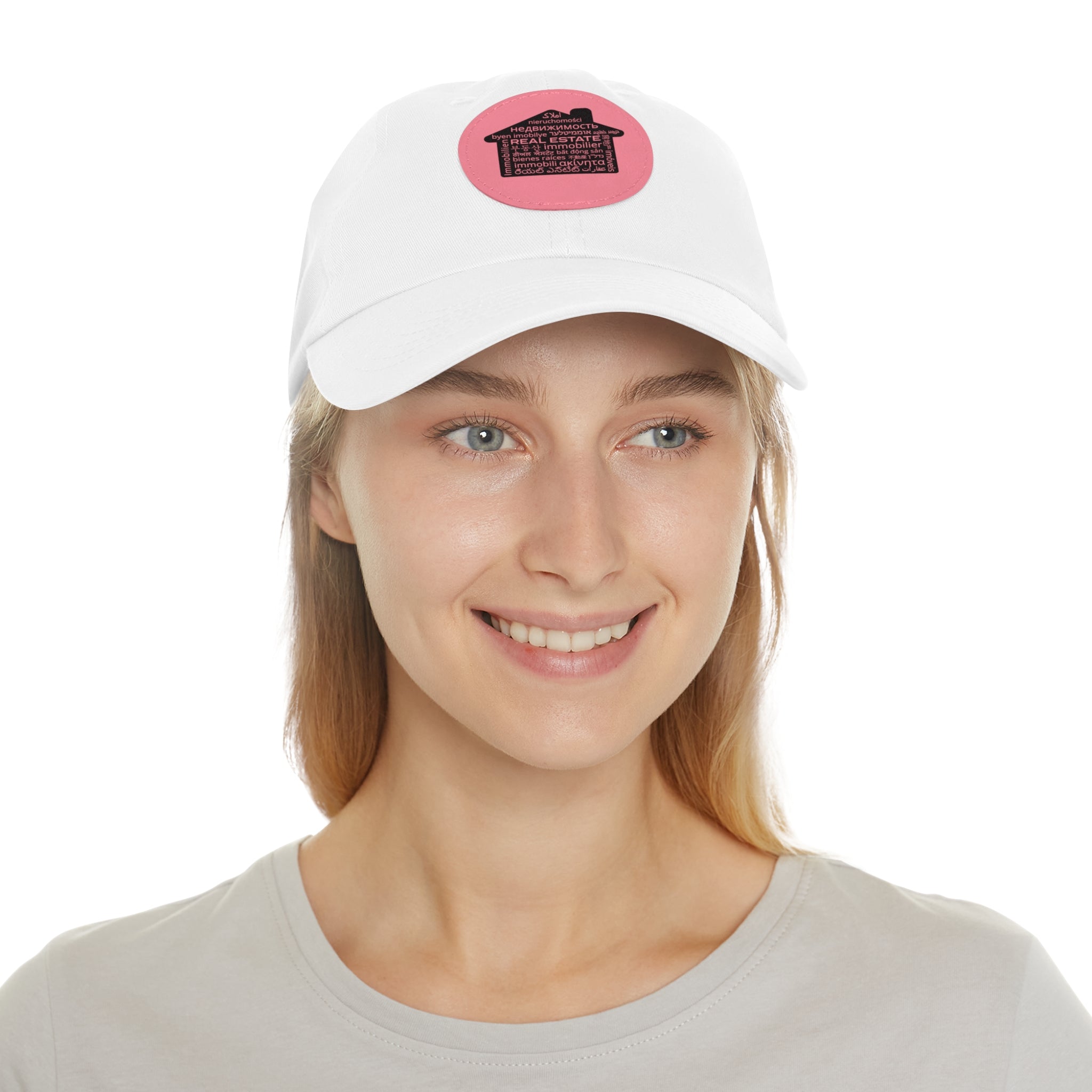 Real Estate Translated Dad Hat with Leather Patch (Round)