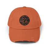 Ask Me About Real Estate Unisex Distressed Cap