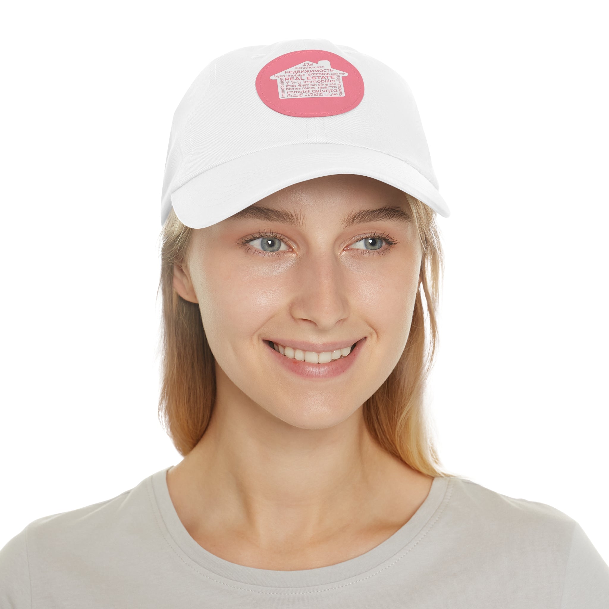 Real Estate Translated Dad Hat with Leather Patch (Round)