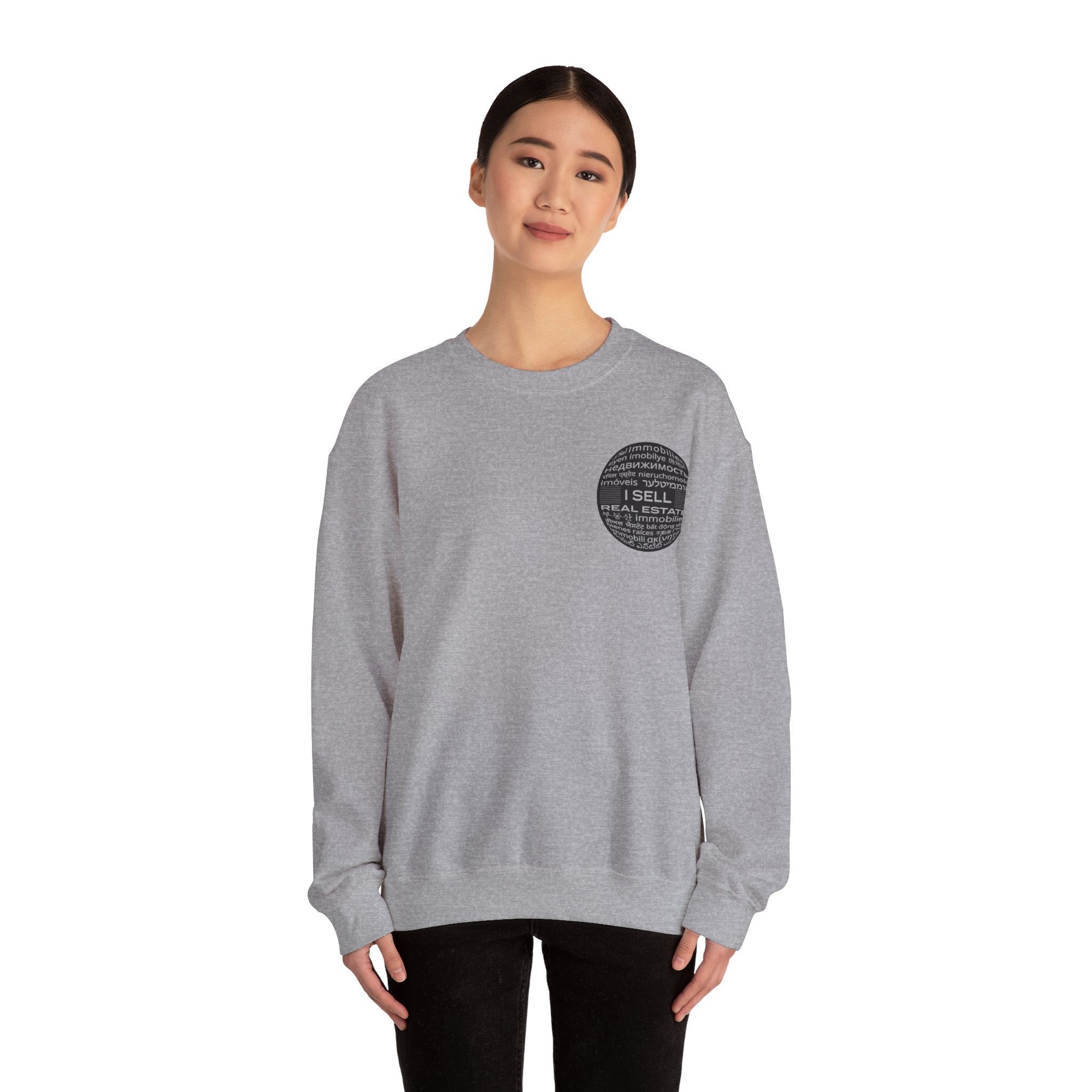 I SELL REAL ESTATE translated Unisex Heavy Blend™ Crewneck Sweatshirt