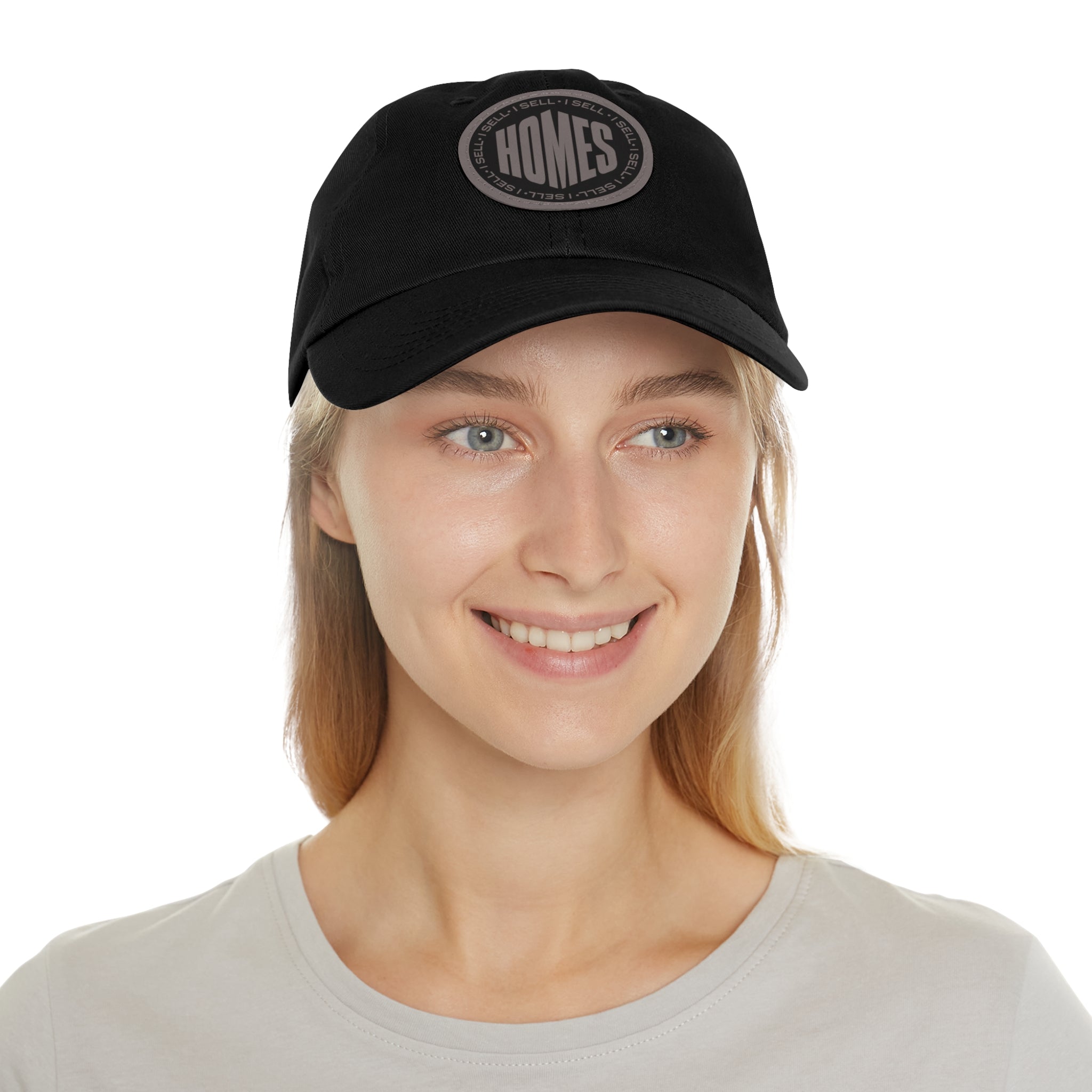 I Sell Homes Dad Hat with Leather Patch (Round)