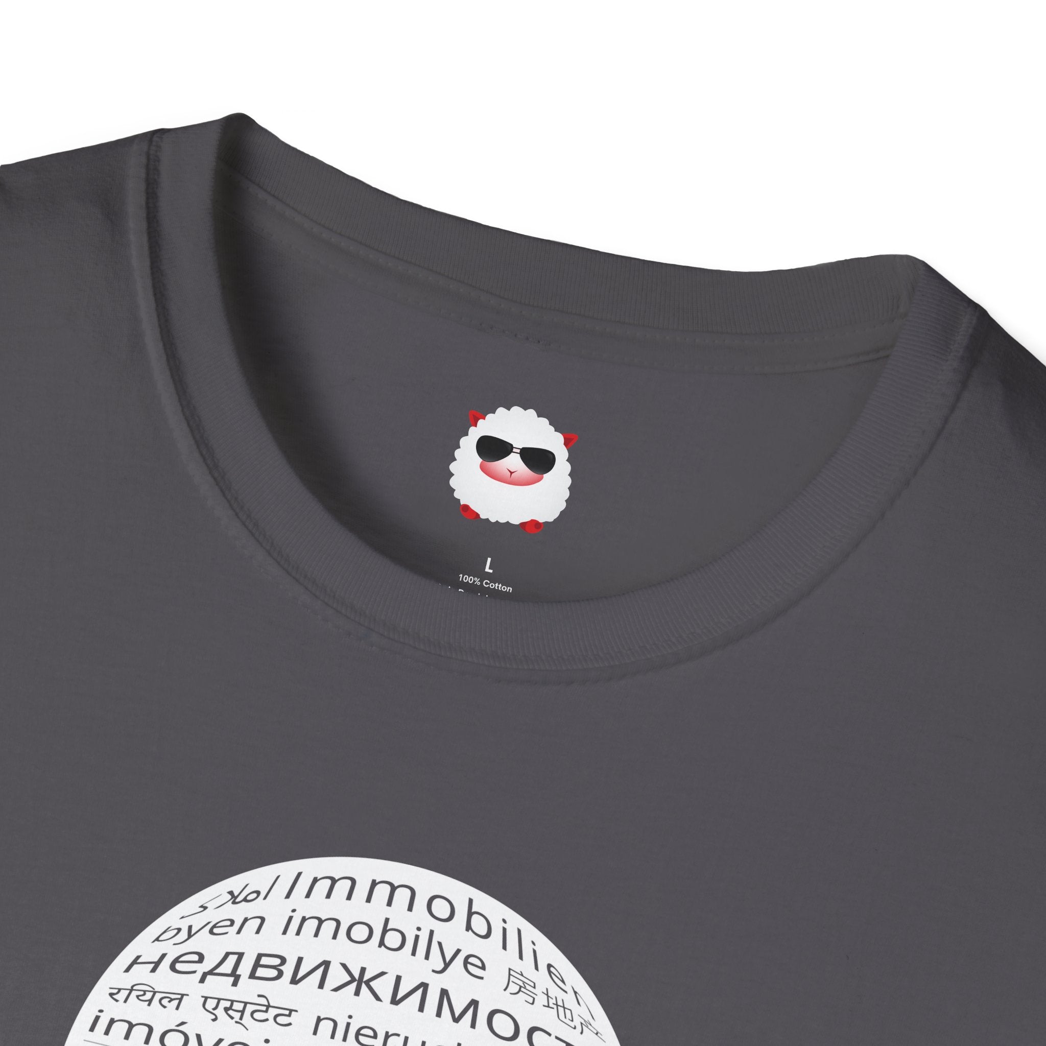 I Sell Real Estate Translated Dark Style Unisex Softstyle T-Shirt