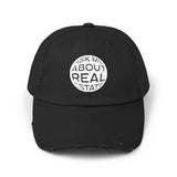 Ask Me About Real Estate Unisex Distressed Cap
