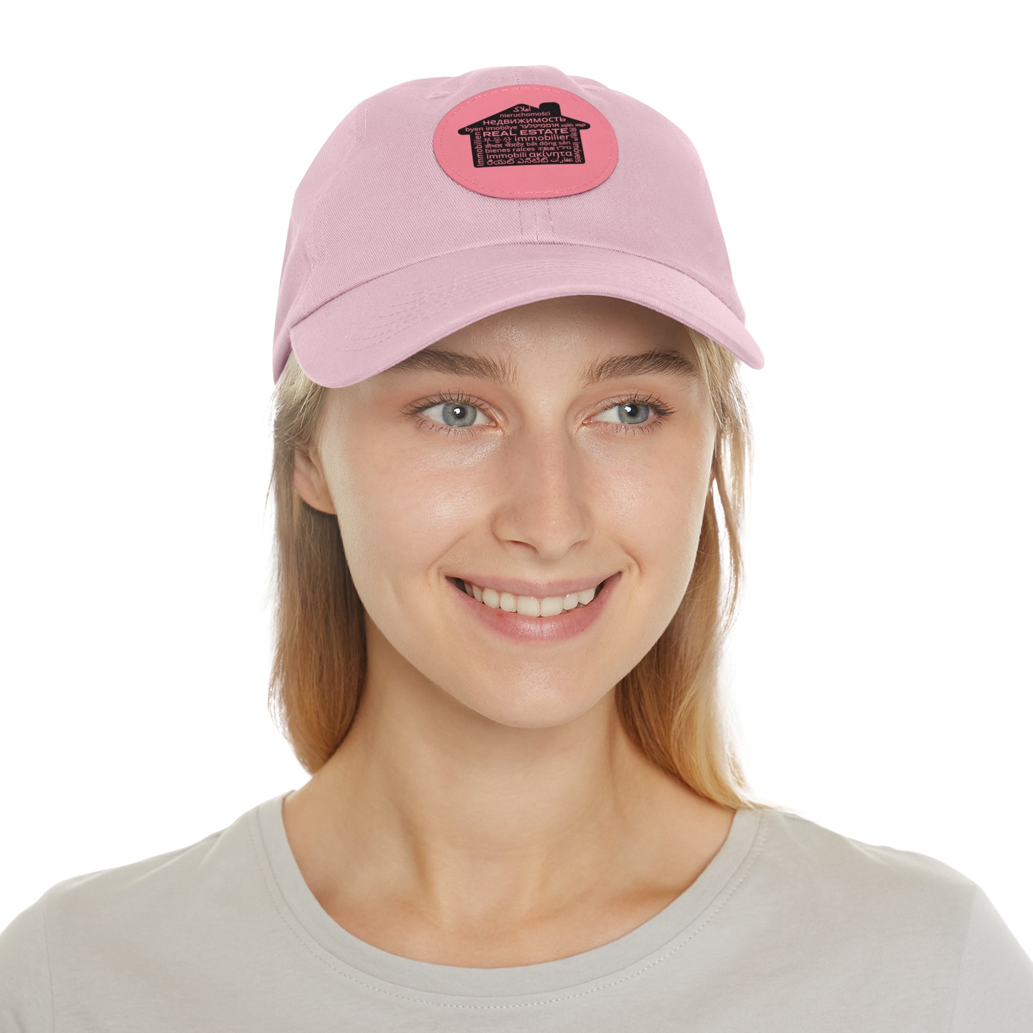 Real Estate Translated Dad Hat with Leather Patch (Round)