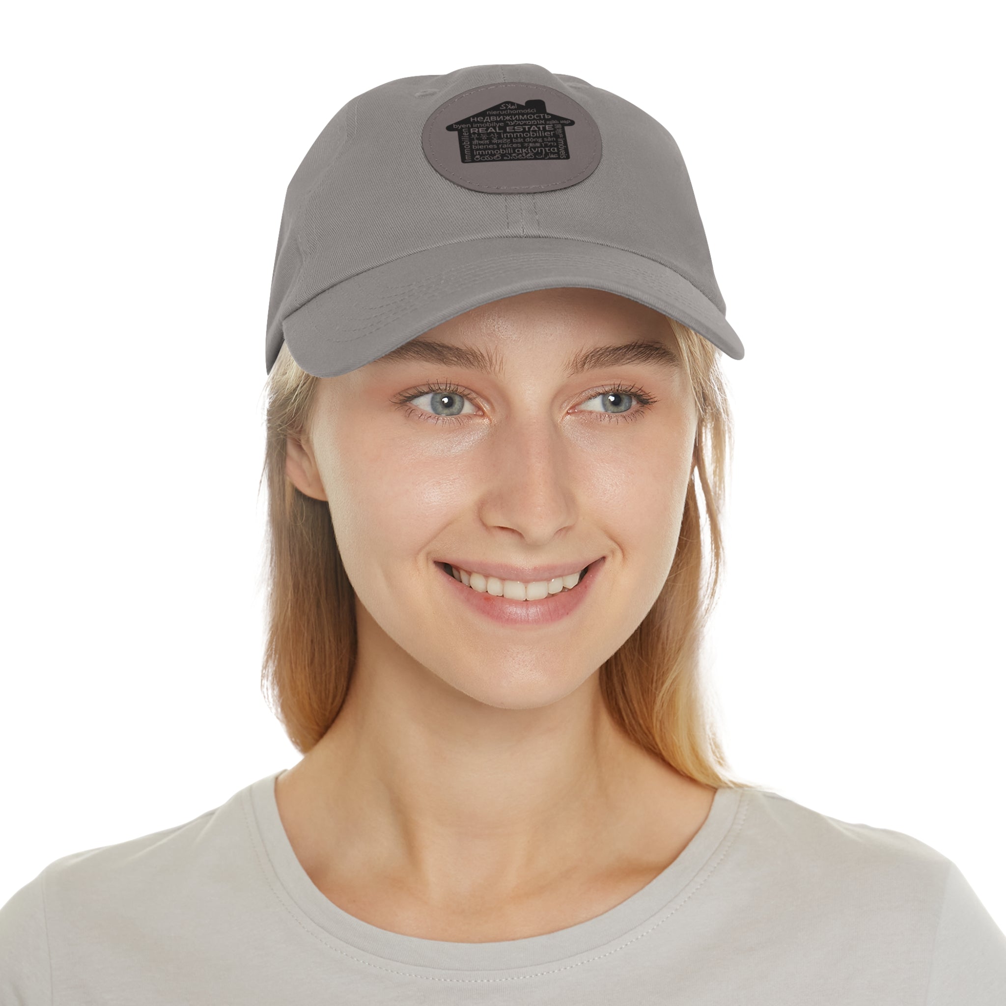 Real Estate Translated Dad Hat with Leather Patch (Round)