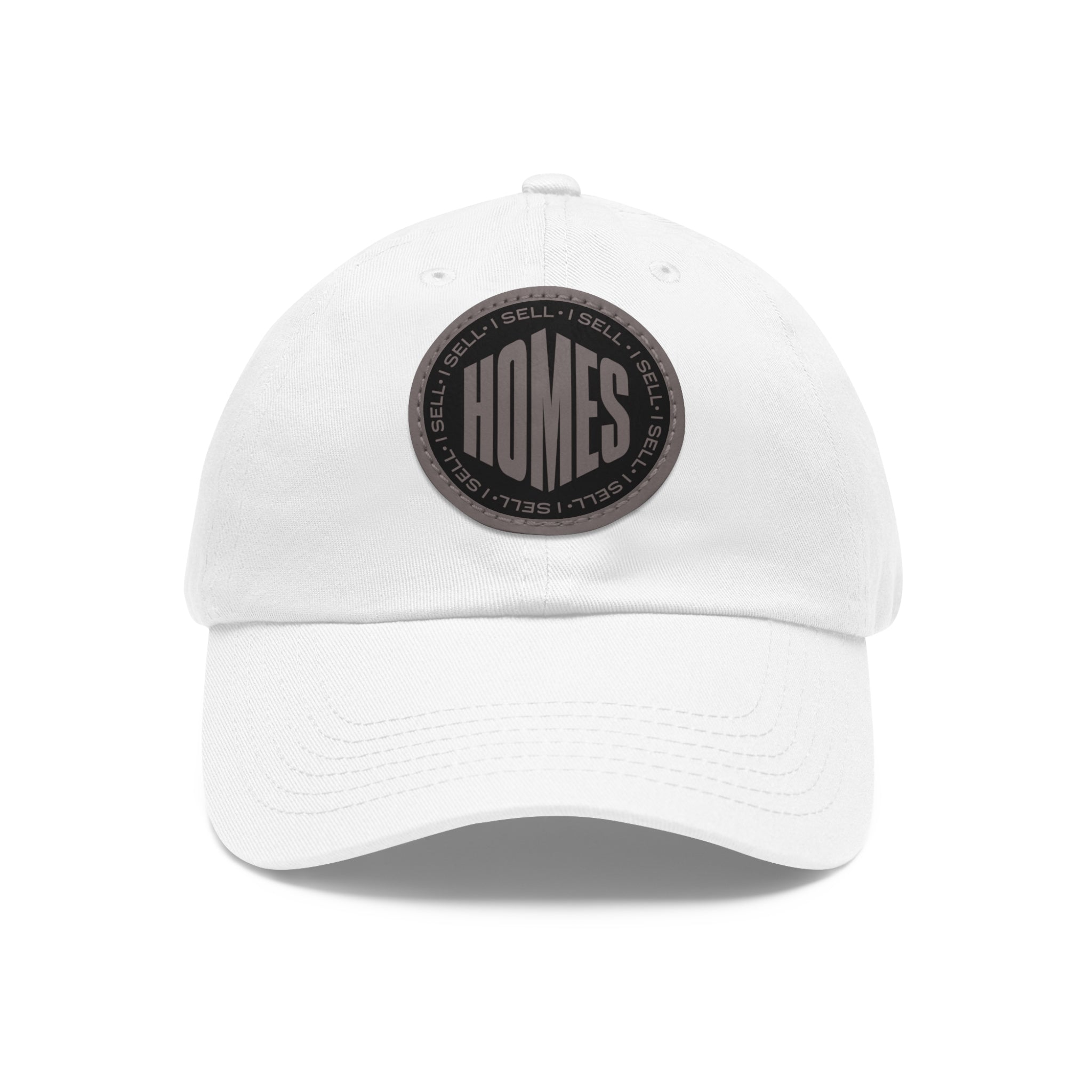 I Sell Homes Dad Hat with Leather Patch (Round)