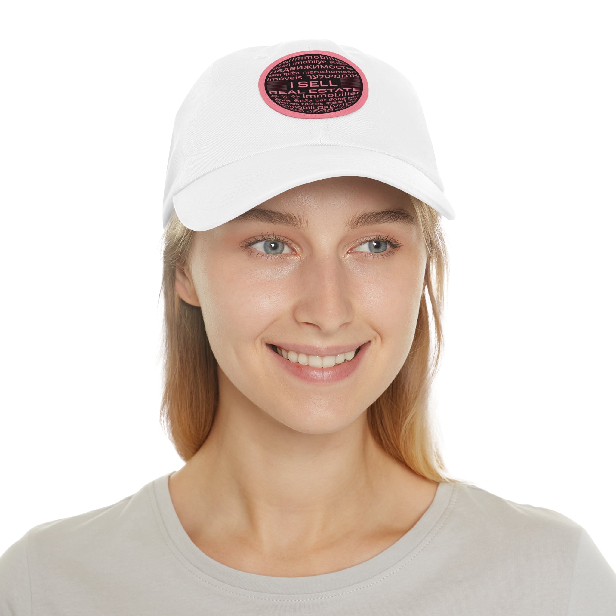 I Sell Real Estate Translated Dad Hat with Leather Patch (Round)