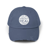 Ask Me About Real Estate Unisex Distressed Cap