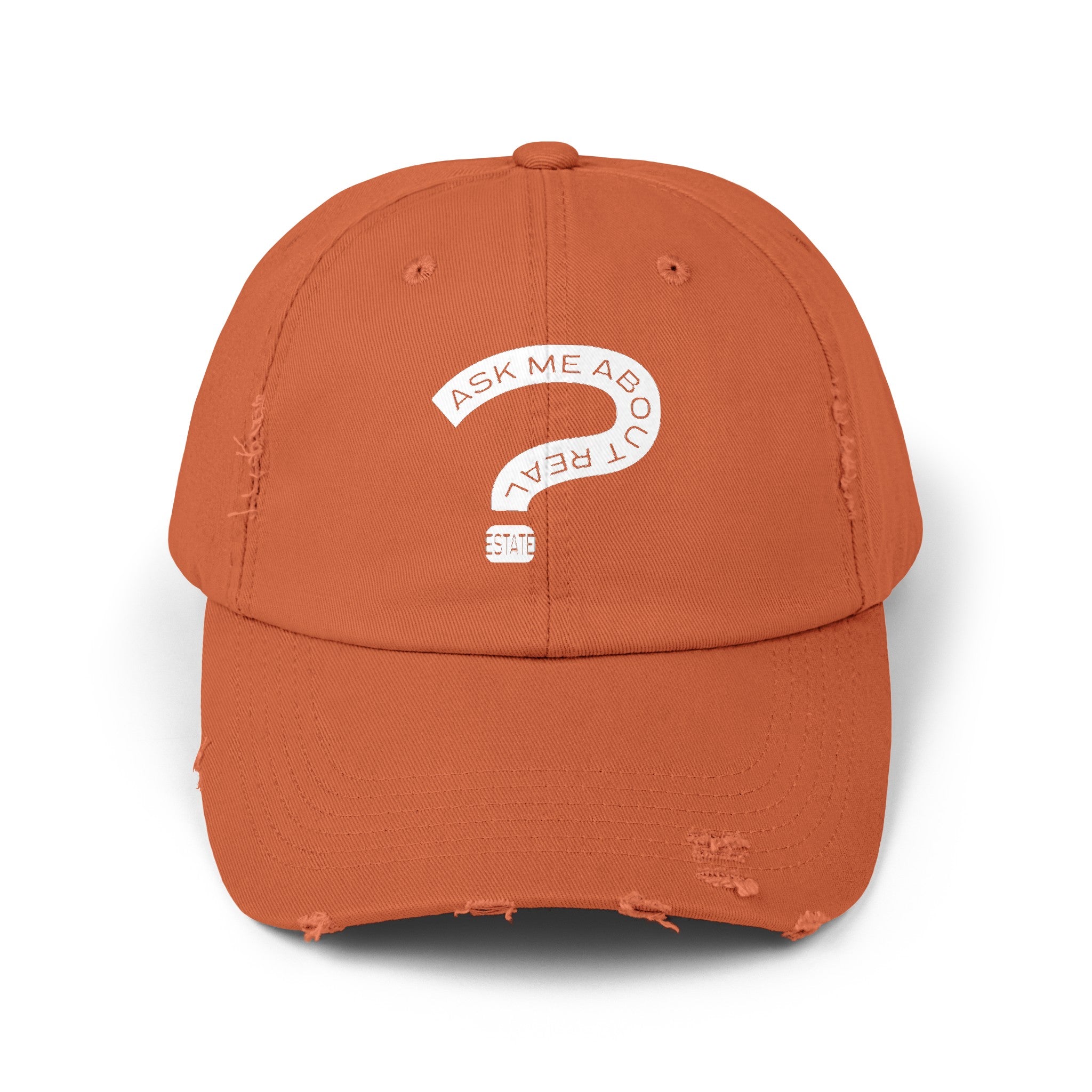 Ask Me About Real Estate Unisex Distressed Cap