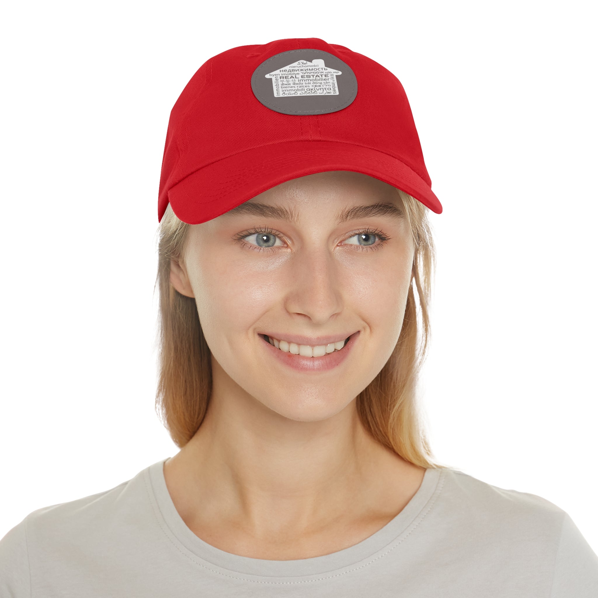 Real Estate Translated Dad Hat with Leather Patch (Round)