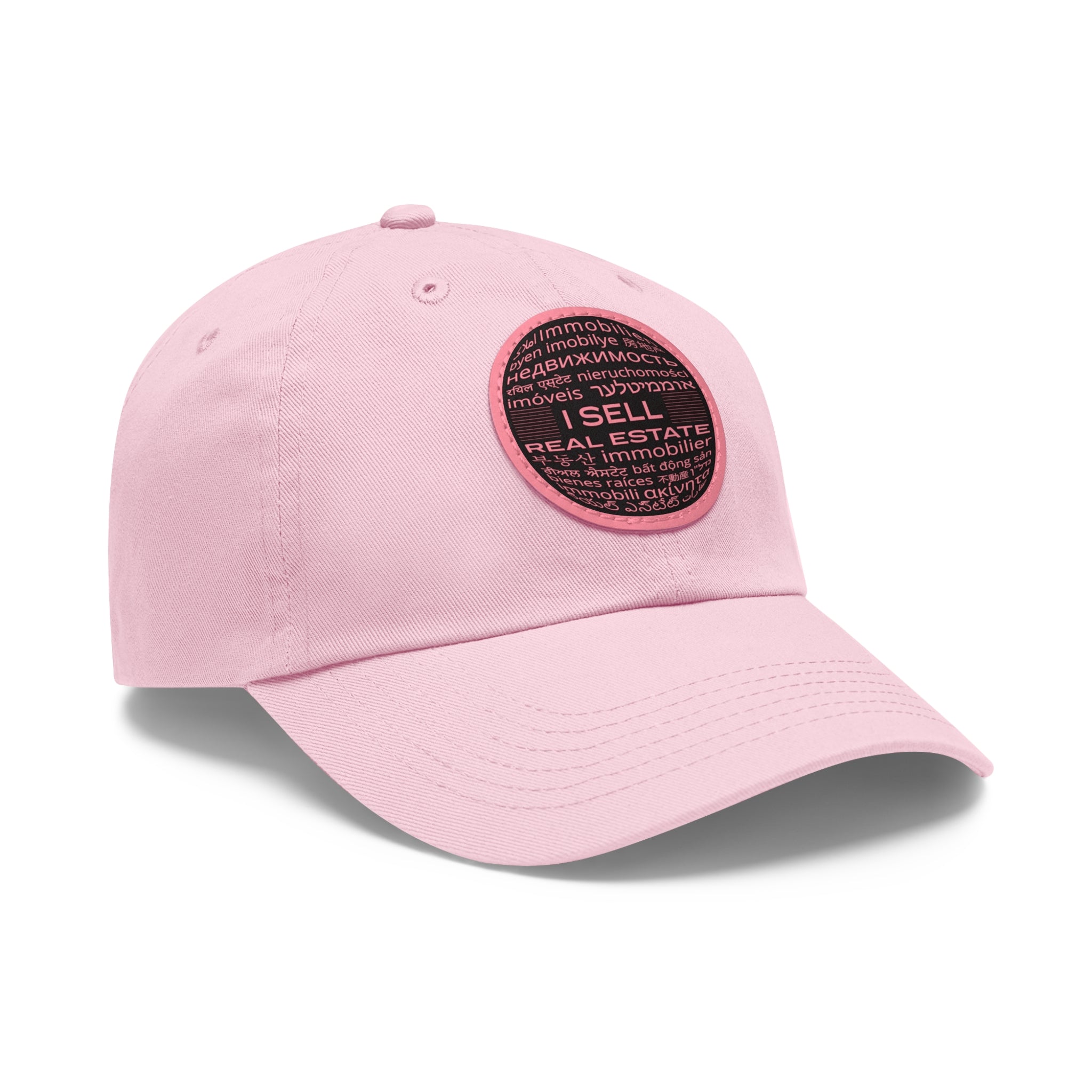 I Sell Real Estate Translated Dad Hat with Leather Patch (Round)