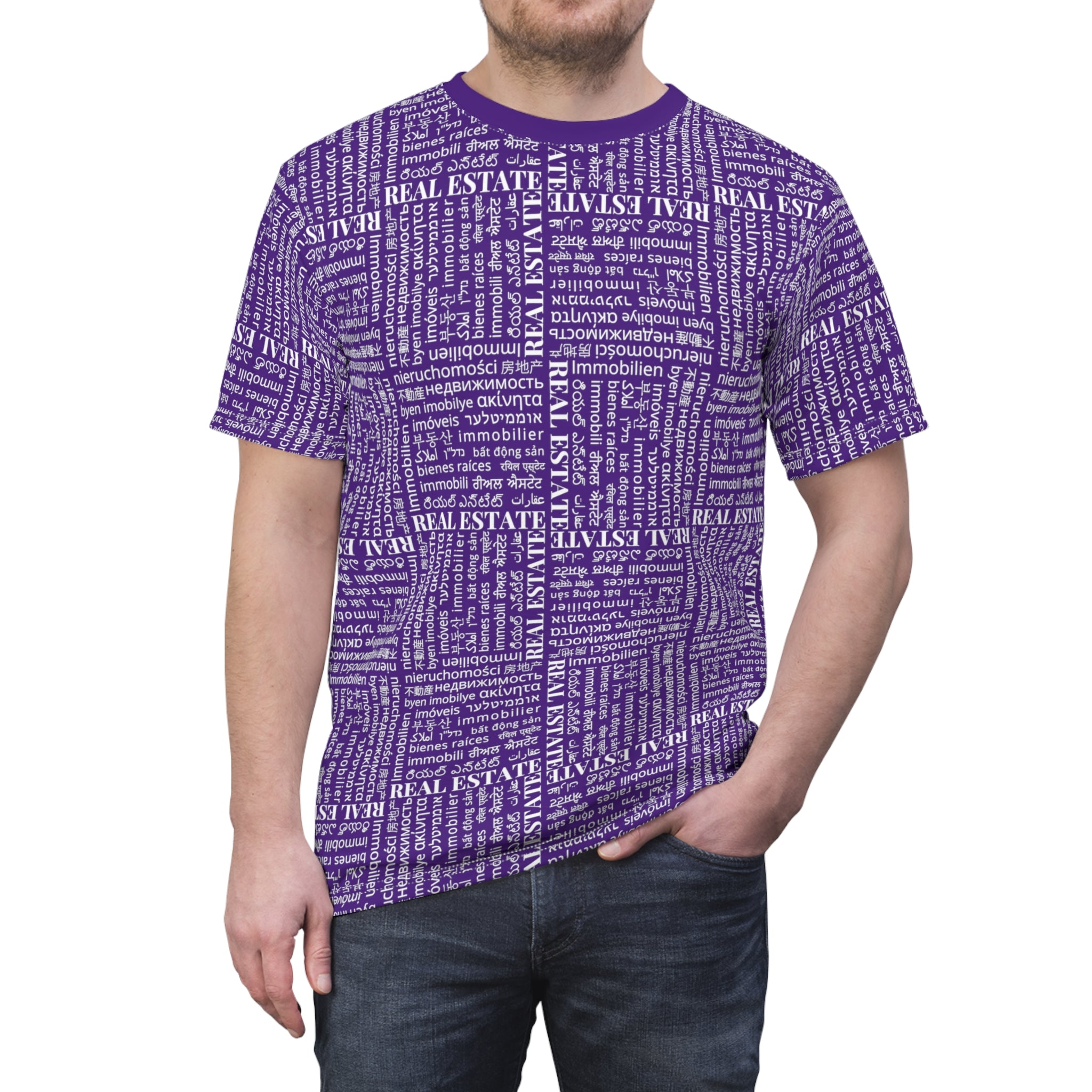 The Ultimate Real Estate Shirt! Unisex Cut & Sew Tee (AOP) Purple