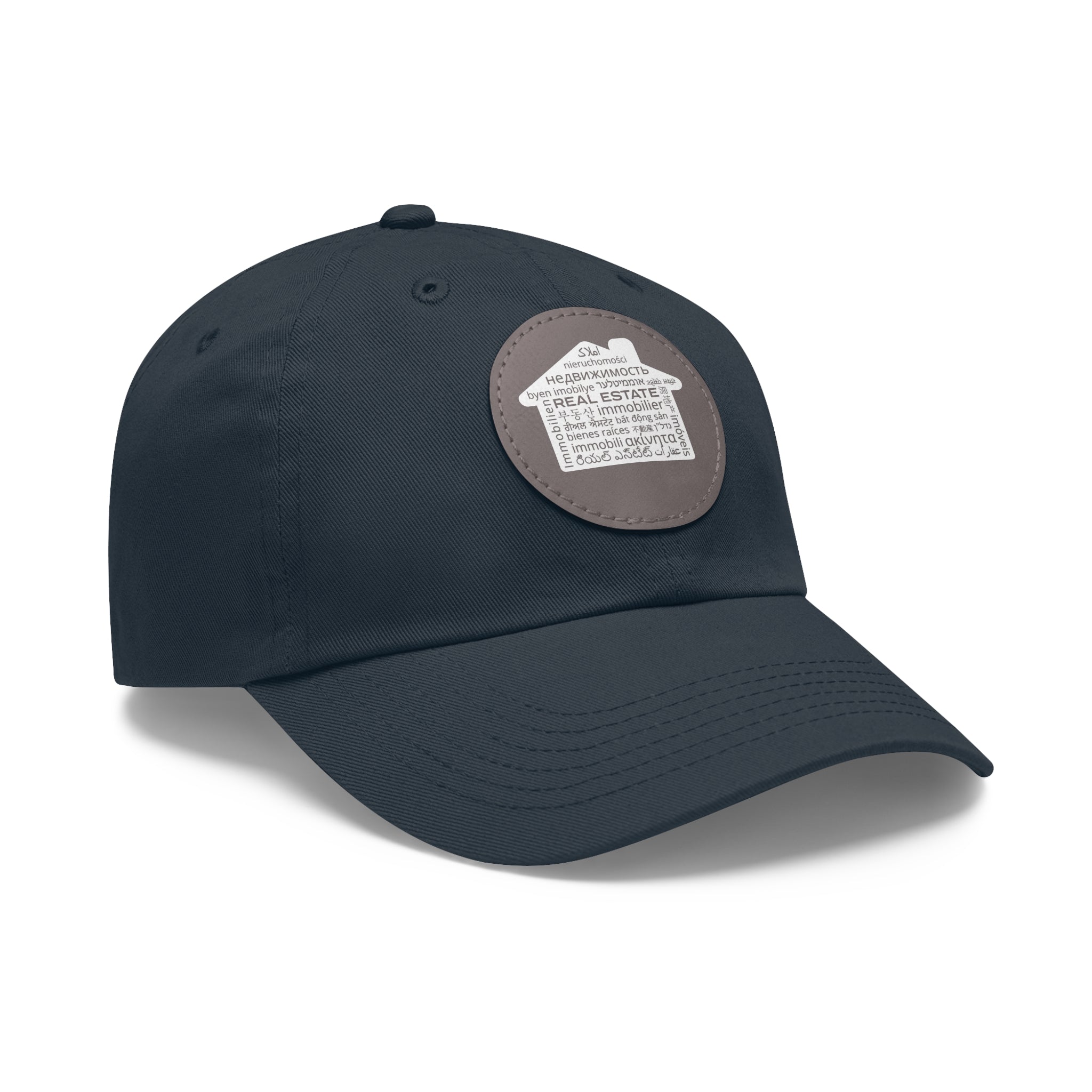 Real Estate Translated Dad Hat with Leather Patch (Round)