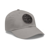 Ask Me About Real Estate Dad Hat with Leather Patch (Round)
