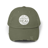 Ask Me About Real Estate Unisex Distressed Cap