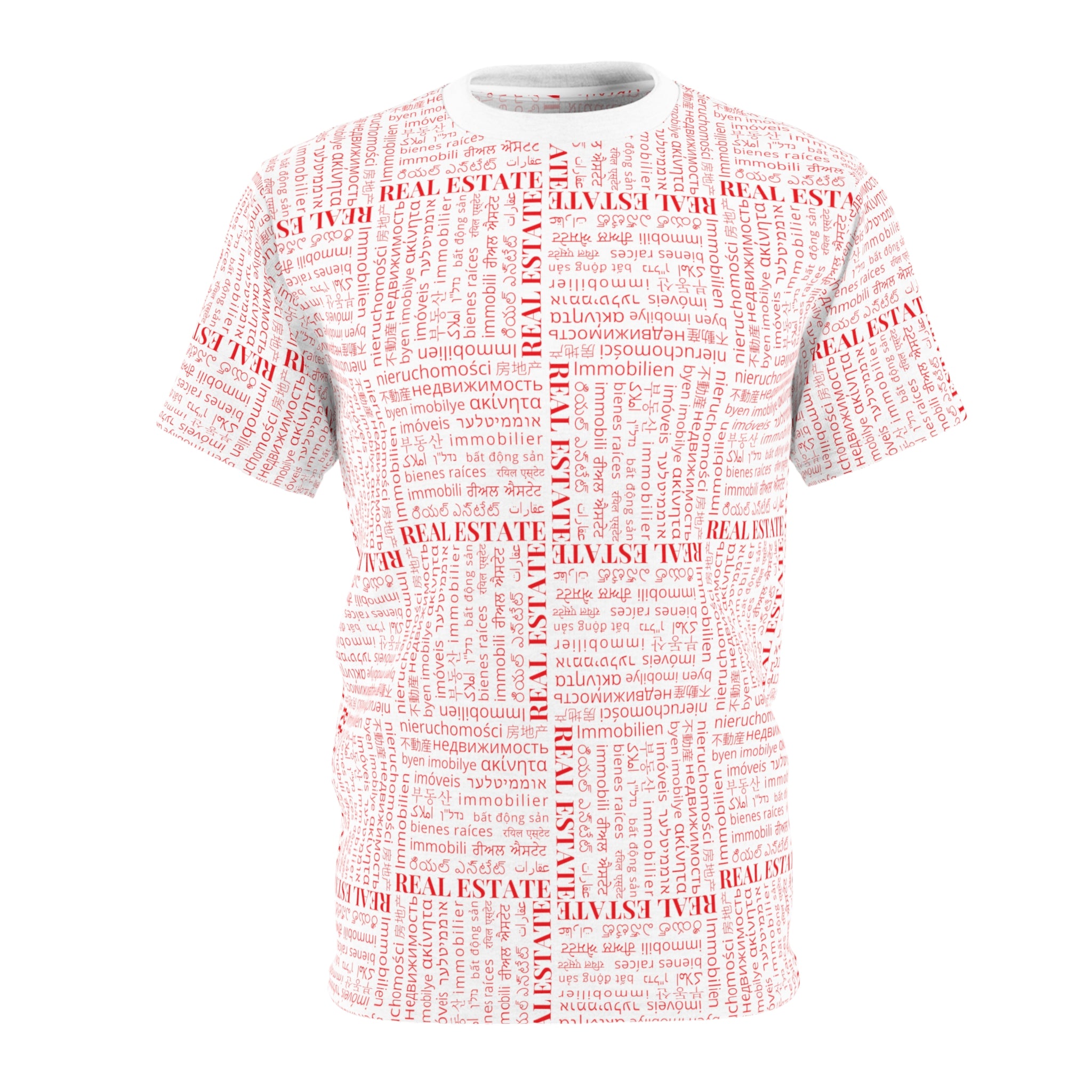 The Ultimate Real Estate Shirt! Unisex Cut & Sew Tee (AOP) Red