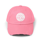 Ask Me About Real Estate Unisex Distressed Cap