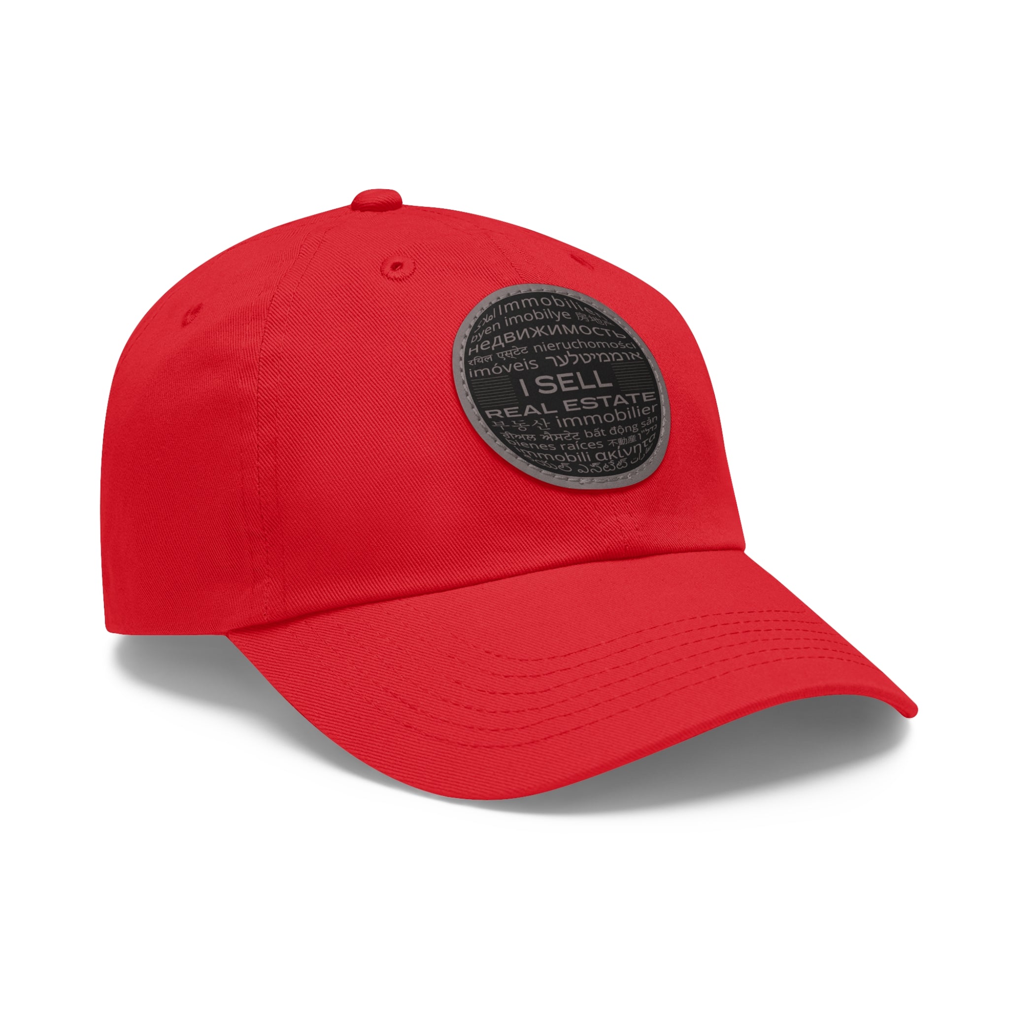 I Sell Real Estate Translated Dad Hat with Leather Patch (Round)