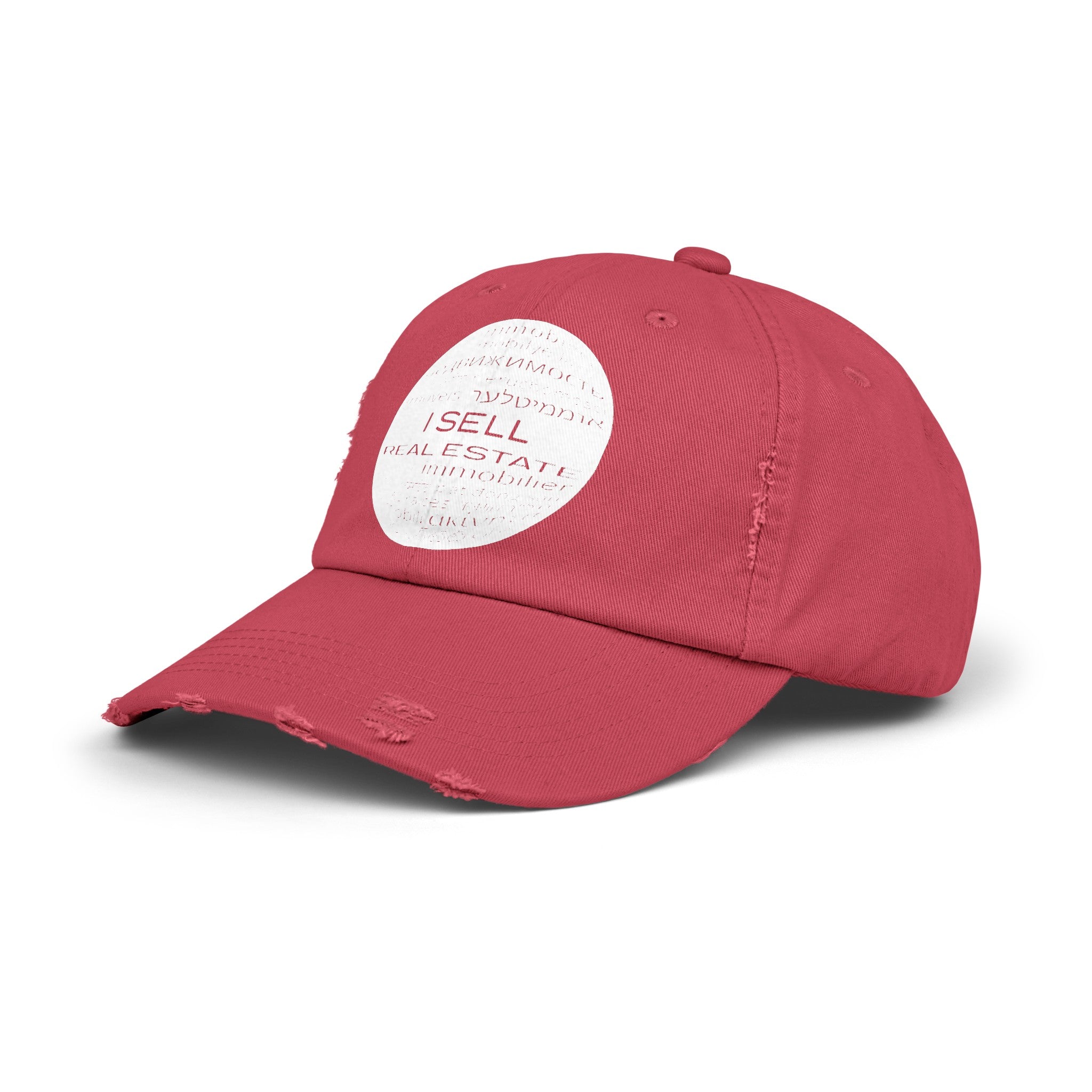 I Sell Real Estate Translated Unisex Distressed Cap