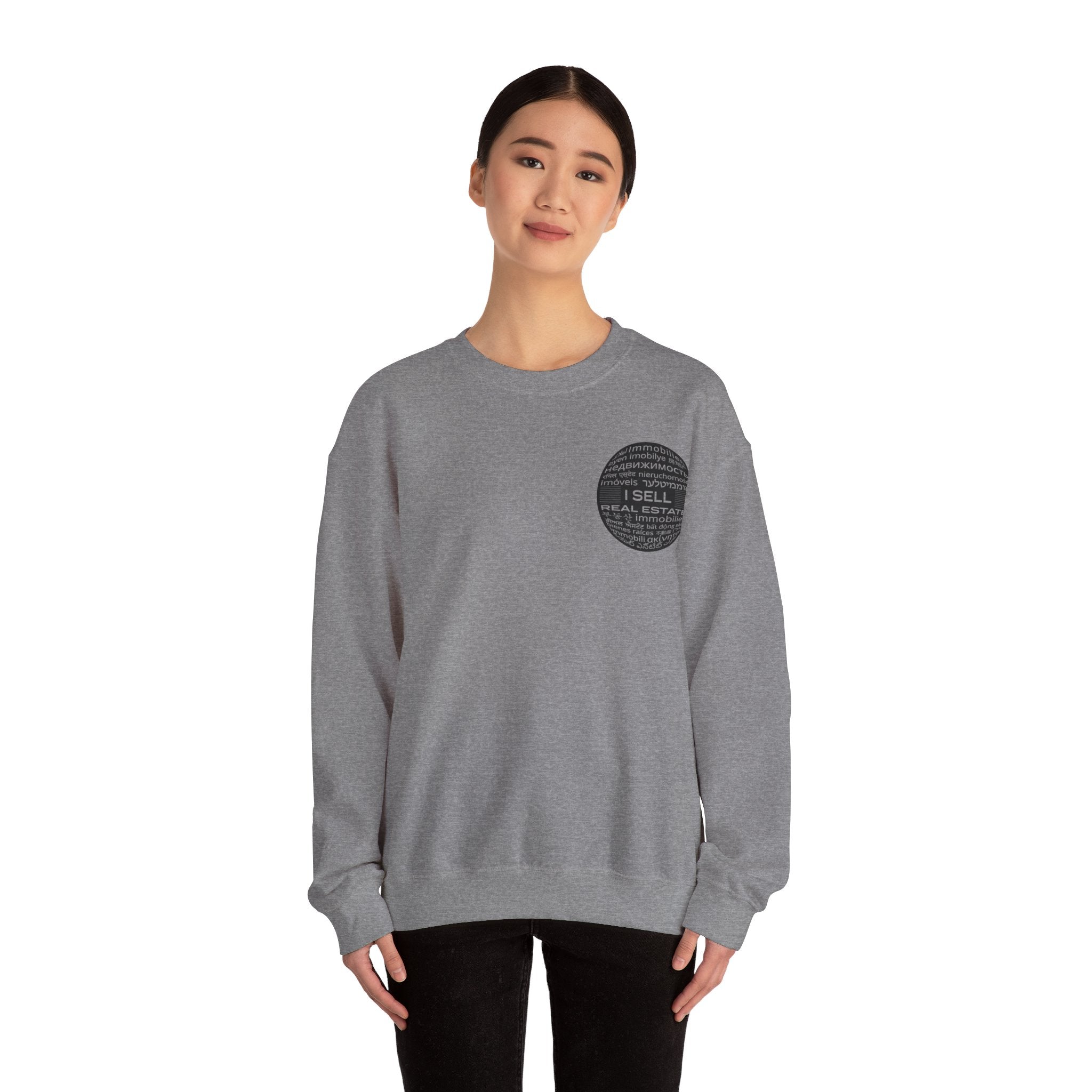 I SELL REAL ESTATE translated Unisex Heavy Blend™ Crewneck Sweatshirt