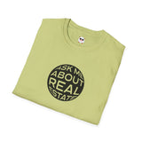 Ask Me About Real Estate Circle Unisex Softstyle T-Shirt