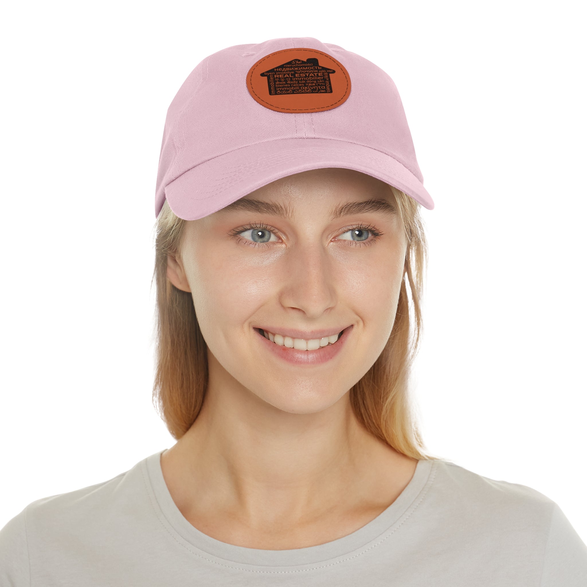 Real Estate Translated Dad Hat with Leather Patch (Round)