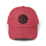 Ask Me About Real Estate Unisex Distressed Cap