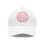 Ask Me About Real Estate Dad Hat with Leather Patch (Round)