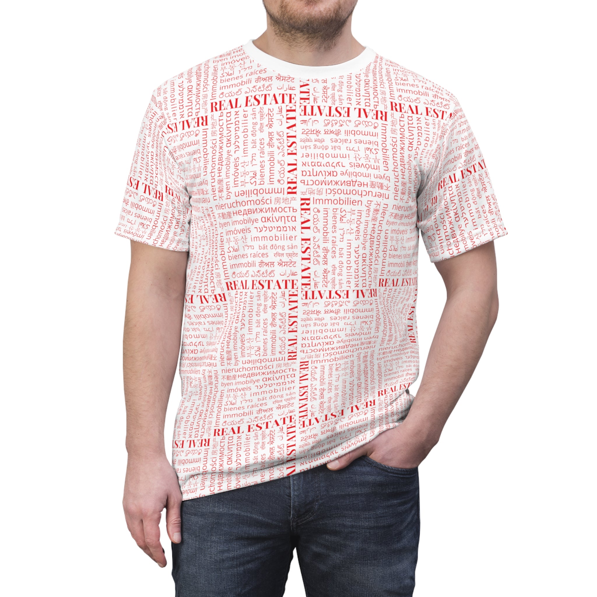 The Ultimate Real Estate Shirt! Unisex Cut & Sew Tee (AOP) Red