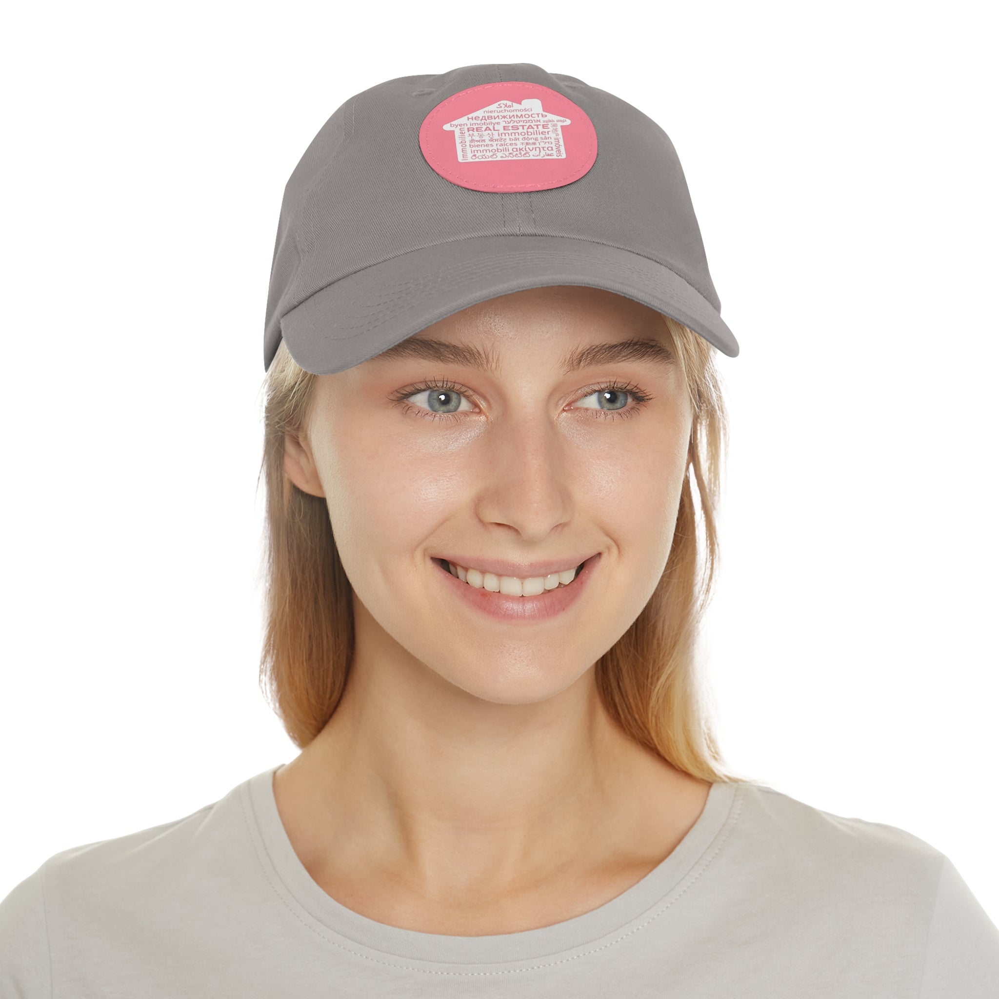 Real Estate Translated Dad Hat with Leather Patch (Round)