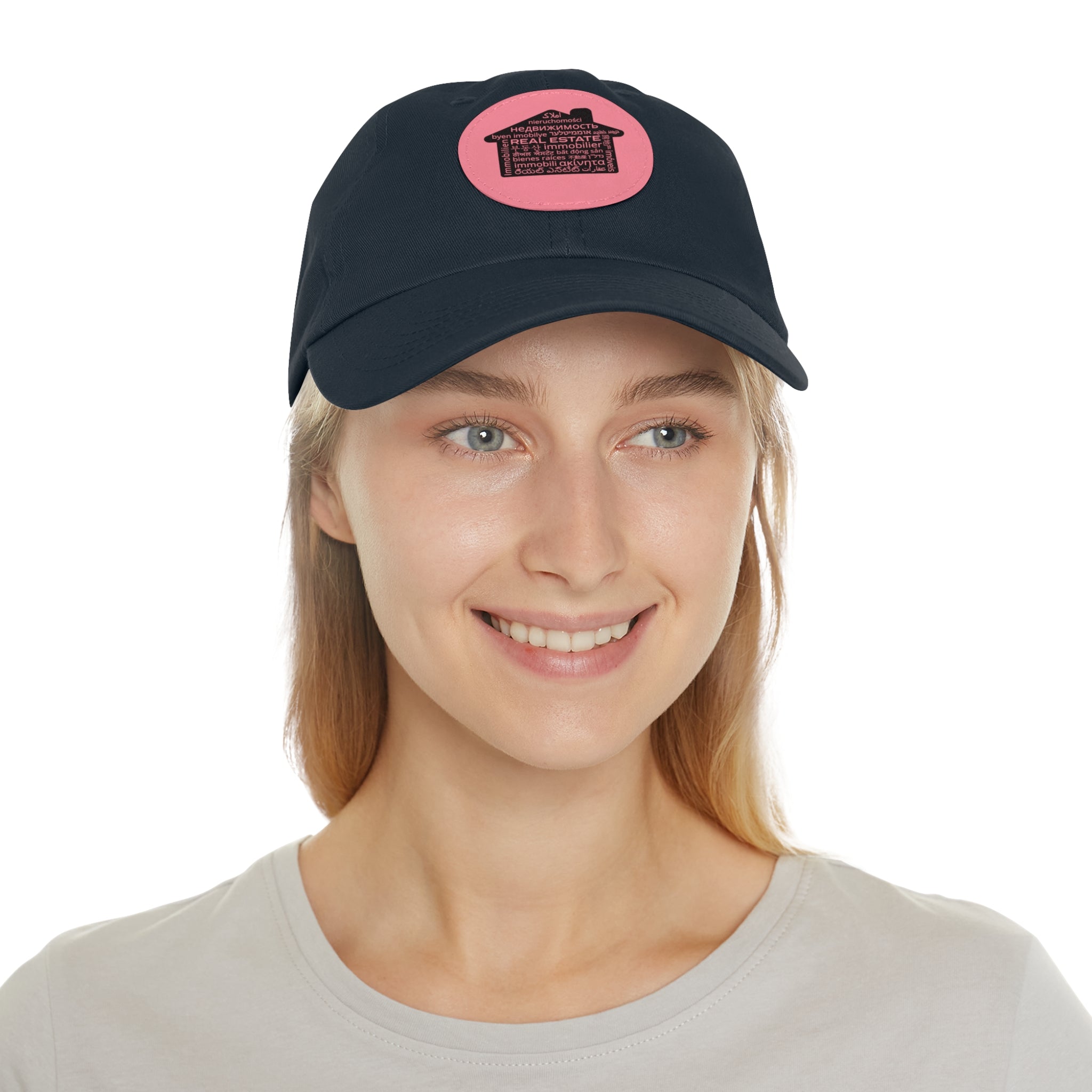 Real Estate Translated Dad Hat with Leather Patch (Round)
