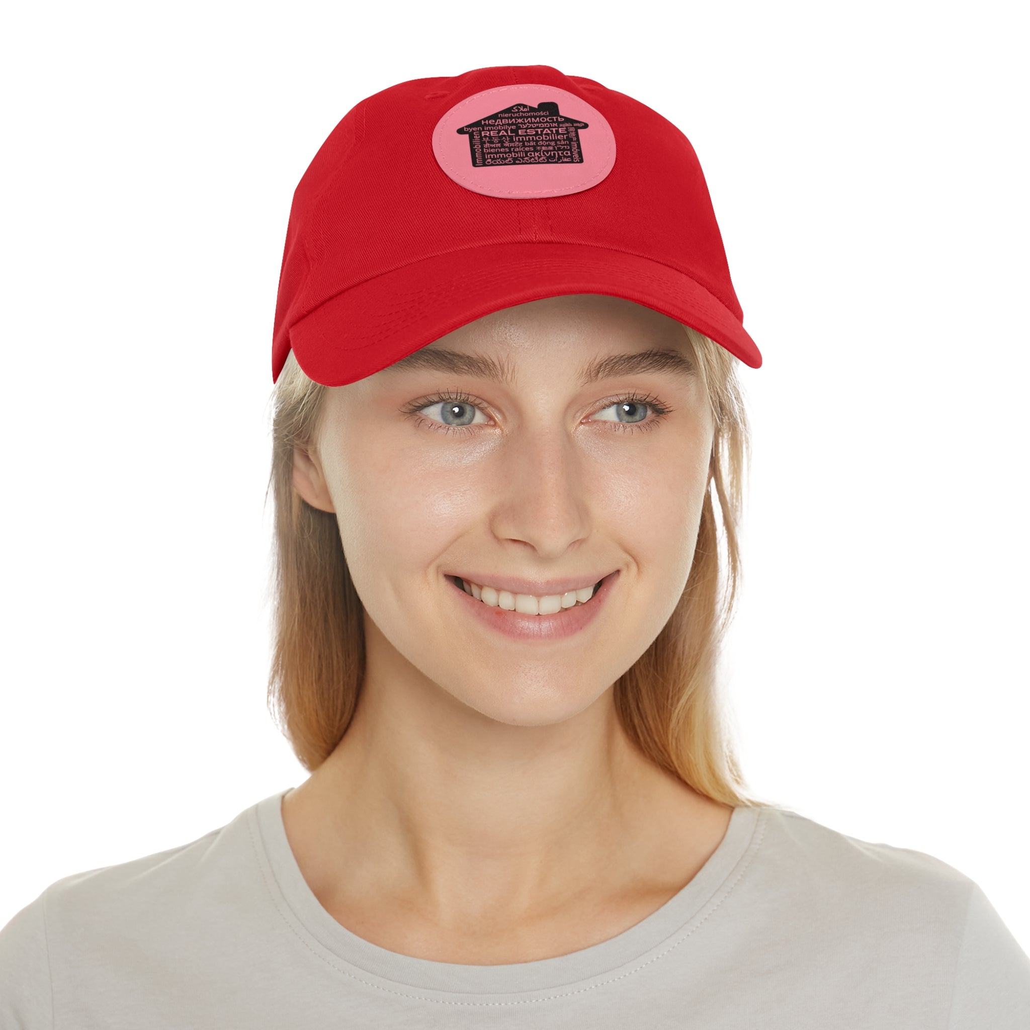 Real Estate Translated Dad Hat with Leather Patch (Round)