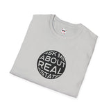 Ask Me About Real Estate Circle Unisex Softstyle T-Shirt