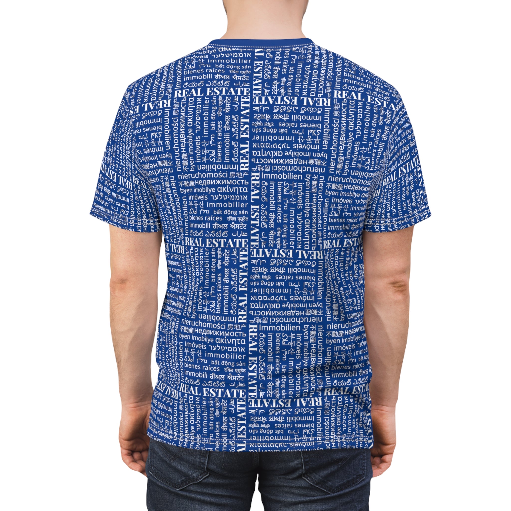 The Ultimate Real Estate Shirt! Unisex Cut & Sew Tee (AOP) Dark Blue