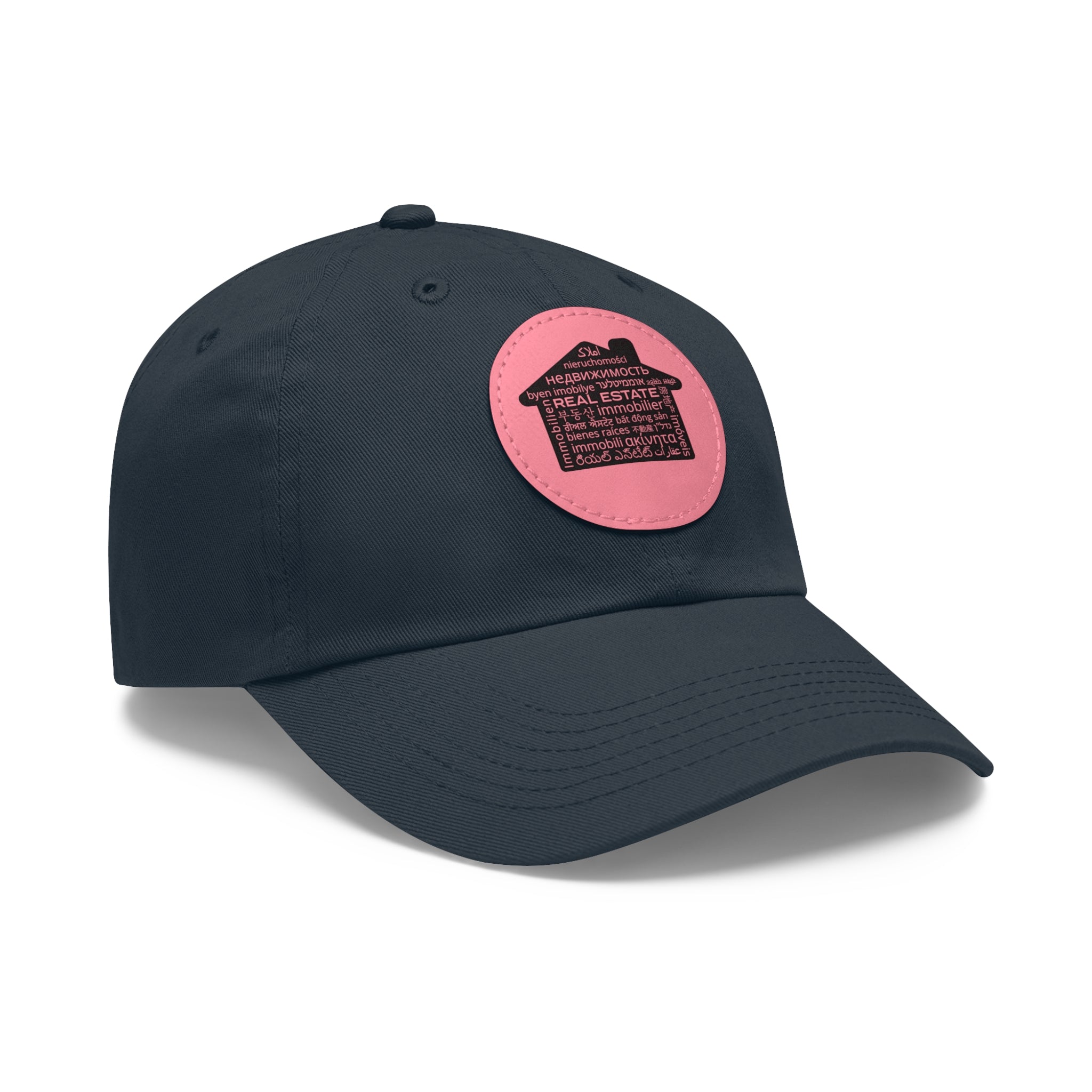 Real Estate Translated Dad Hat with Leather Patch (Round)