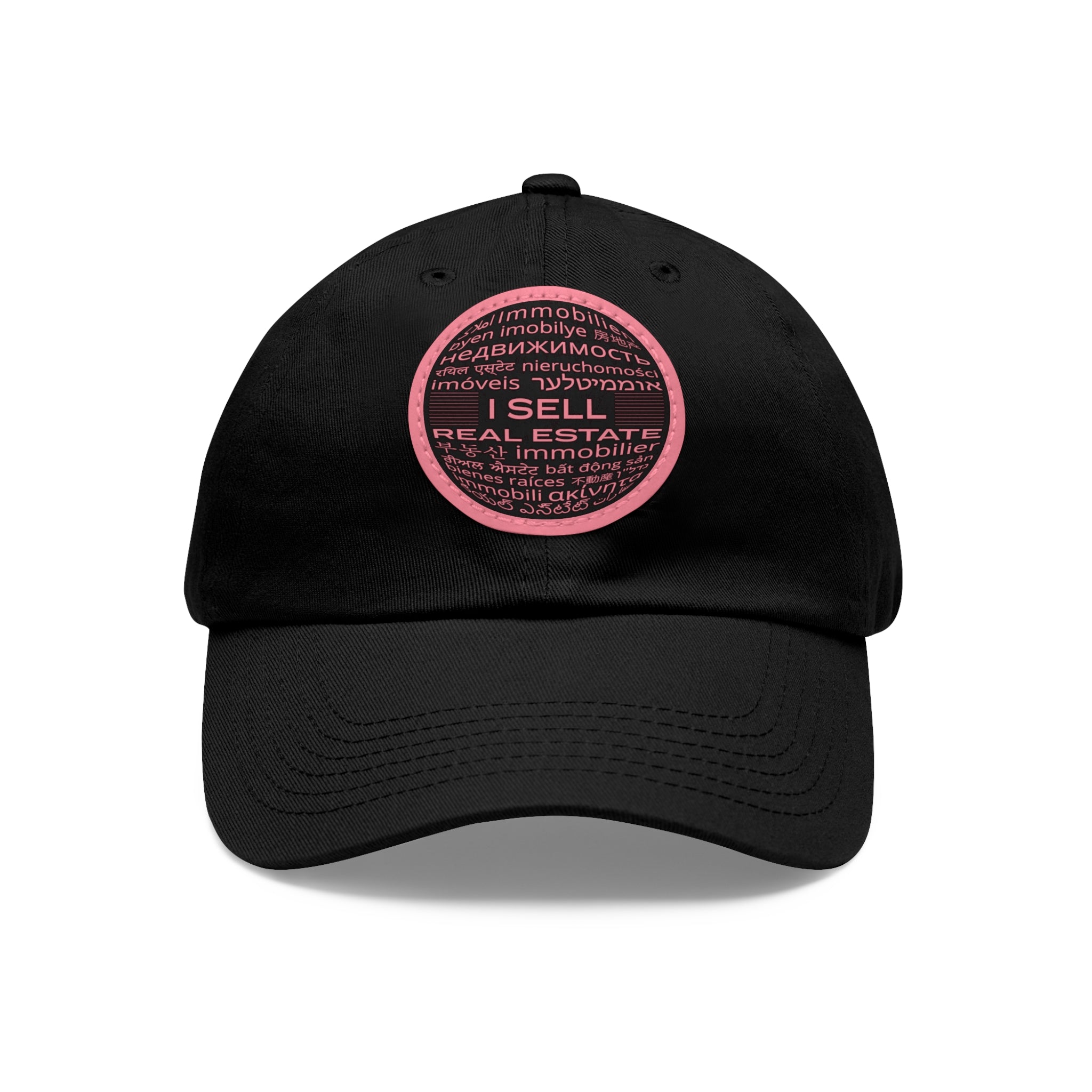 I Sell Real Estate Translated Dad Hat with Leather Patch (Round)